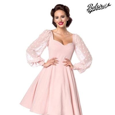 Long Sleeve Retro Dress - Pink (SKU: 50202-007)