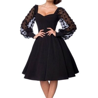 Vestido Retro Manga Larga - Negro (SKU: 50202-002)