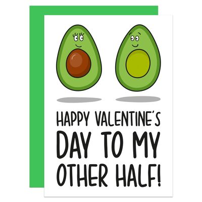 Avocado Other Half Pun Valentines Day A6 Card