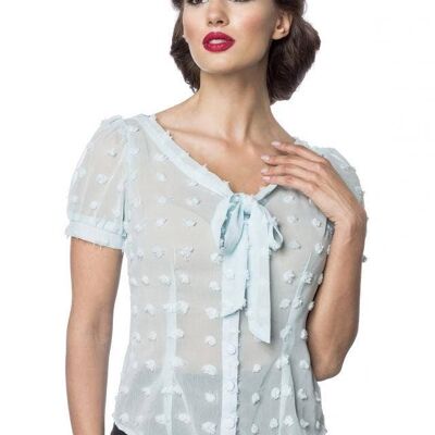 Vintage Bow Tie Blouse - Blue (SKU: 50190-015)