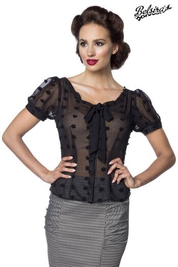 Chemisier Vintage Noeud Papillon - Noir (SKU: 50190-002) 1