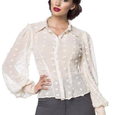 Vintage-Bluse - beige (SKU: 50189-086)