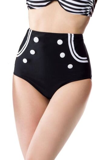 Culotte Bikini Vintage - Noir/Blanc (SKU: 50183-010) 2