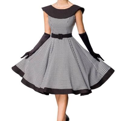 Premium Vintage Swing-Kleid - schwarz/weiß (SKU: 50181-010)