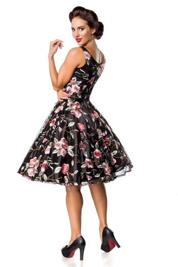 Belsira Premium Vintage Floral Dress - Noir/Rose (SKU: 50176-060) 4