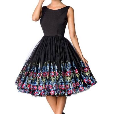 Belsira Premium Vintage Floral Dress - Noir (SKU: 50175-002)