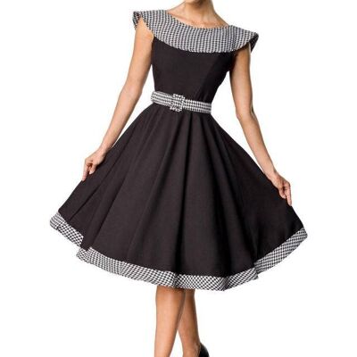 Premium Vintage Swing-Kleid - schwarz/weiß (SKU: 50173-010)