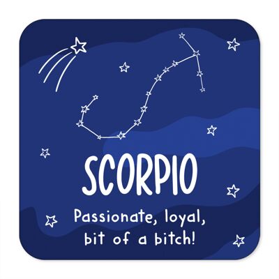 Scorpio Rude Star Sign Zodiac Coaster