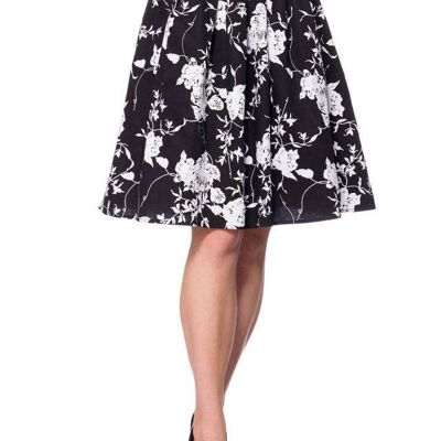 falda vintage acampanada - negro/blanco (SKU: 50165-010)