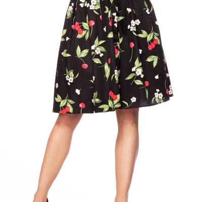 flared vintage skirt - black/pink/green (SKU: 50164-128)