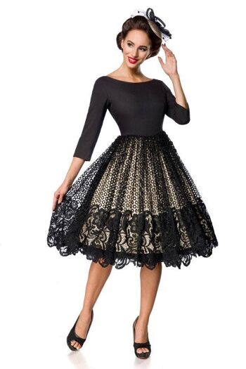 Robe trapèze en dentelle de qualité supérieure - Noir (SKU: 50147-002) 2