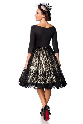 Robe trapèze en dentelle de qualité supérieure - Noir (SKU: 50147-002) 3