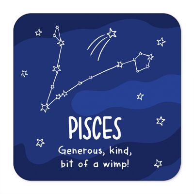 Pisces Rude Star Sign Zodiac Coaster