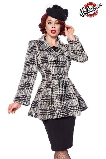 Belsira Premium Belted Blazer - Noir/Blanc (SKU: 50142-010) 1