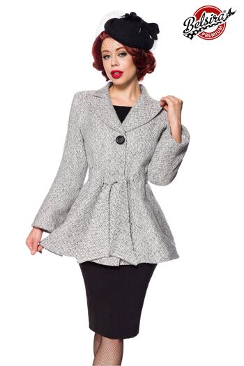 Belsira Premium Belted Blazer Jacket - Noir/Blanc (SKU: 50141-010) 1