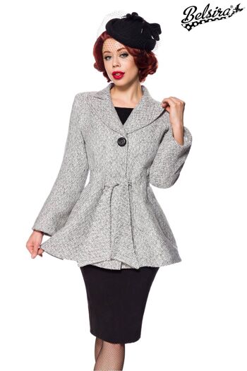 Belsira Premium Belted Blazer Jacket - Noir/Blanc (SKU: 50141-010) 2