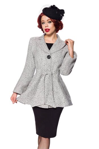 Belsira Premium Belted Blazer Jacket - Noir/Blanc (SKU: 50141-010) 3