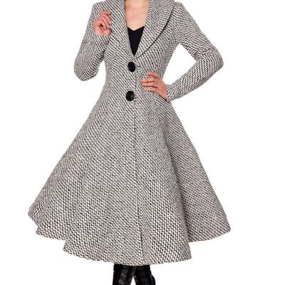 Belsira Premium Vintage Coat - Black/White (SKU: 50133-010)