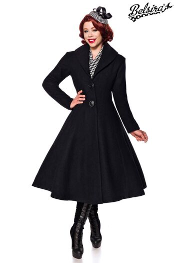 Manteau en laine Belsira Premium - Noir (SKU: 50132-002) 1