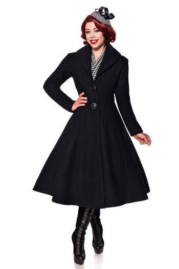 Manteau en laine Belsira Premium - Noir (SKU: 50132-002) 2