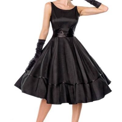 Belsira Premium Swing Satin Dress - Black (SKU: 50126-002)