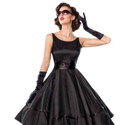 Belsira Premium Swing Satin Dress - Black (SKU: 50125-002)