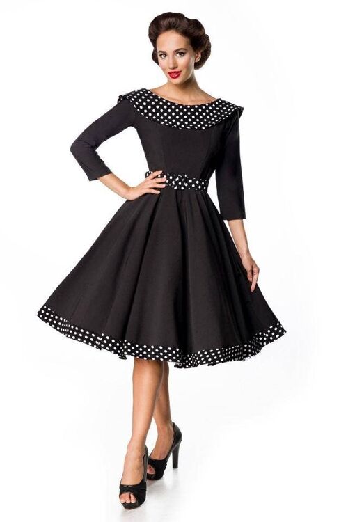Belsira Premium Swing-Kleid - schwarz/weiß (SKU: 50123-010)