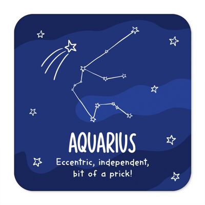 Aquarius Rude Star Sign Zodiac Coaster