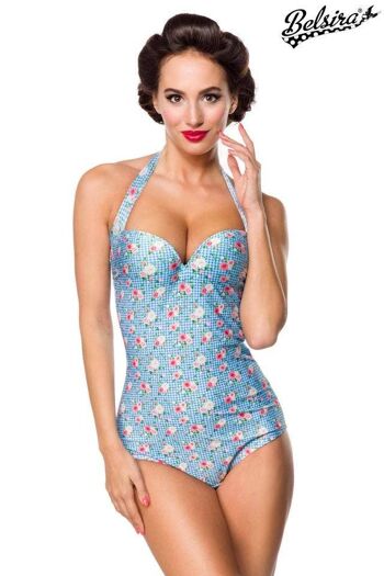 Maillot de Bain Vintage - Bleu/Rose/Blanc (SKU: 50117-248) 1