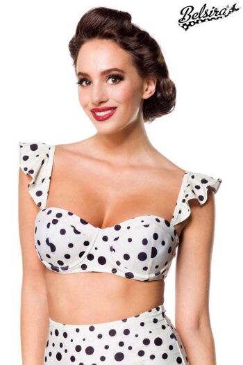 Haut de Bikini Vintage - Crème/Noir (SKU: 50114-088) 1