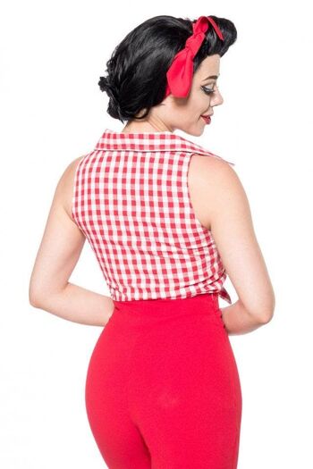 Blouse à Carreaux - Rouge/Blanc (SKU: 50071-009) 4