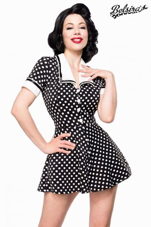 Retro-Jumpsuit - schwarz/weiß (SKU: 50068-010)