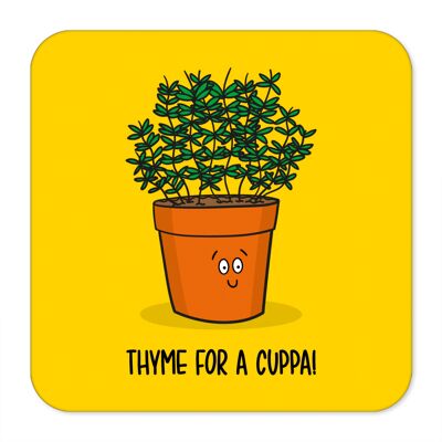Thyme For a Cuppa Pun Coaster