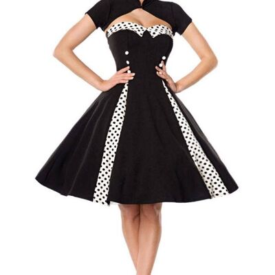 Vintage-Kleid mit Bolero - schwarz/weiß (SKU: 50062-010)