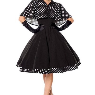 Swing-Kleid mit Cape - schwarz/weiß (SKU: 50050-010)
