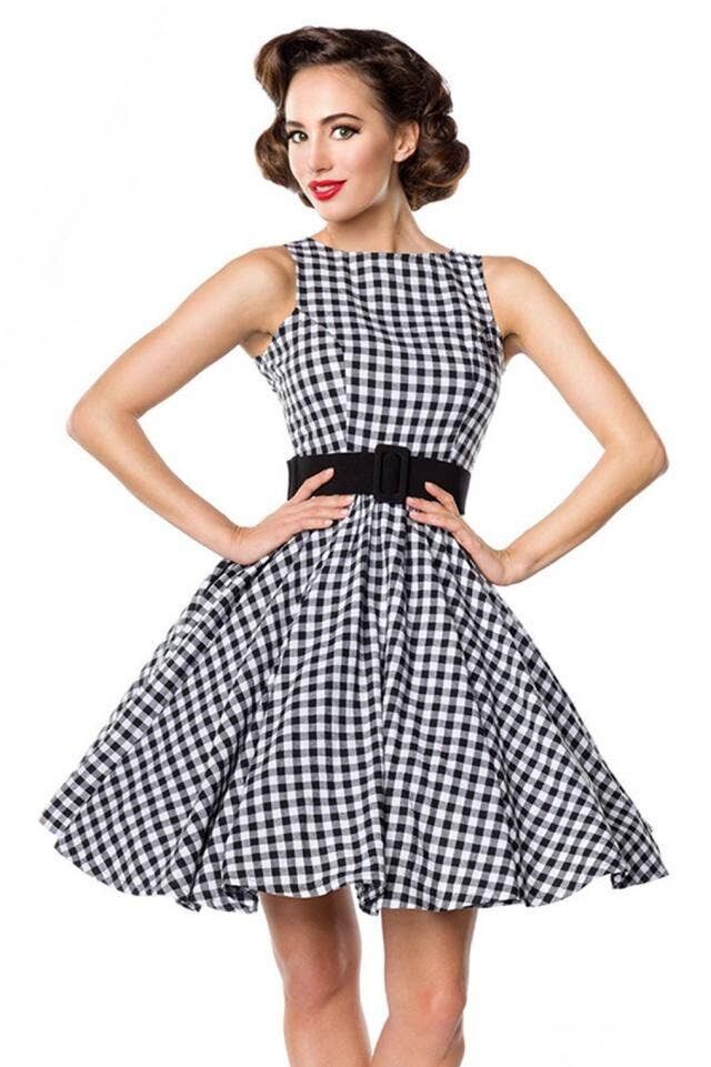 Buy wholesale Check Dress - Black/White (SKU: 50049-010)