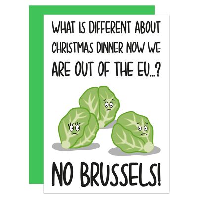 Brussel Shouts Sprouts Pun Christmas A6 Card