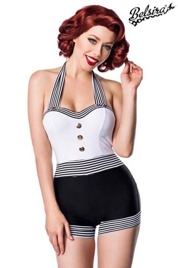 Maillot de bain Retro - Noir/Blanc (SKU: 50041-010) 1