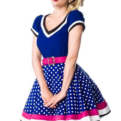 Belted Dress - Blue/Pink/White (SKU: 50031-248)
