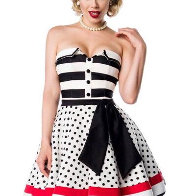 Vestido Strapless - Blanco/Negro/Rojo (SKU: 50029-090)