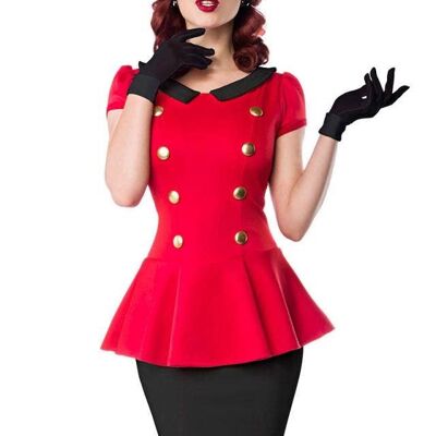 Peter Pan Collar Dress - Red/Black (SKU: 50023-018)