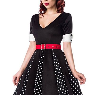 Godet Dress - Black/White/Red (SKU: 50022-119)