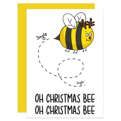 Oh Christmas Bee Reindeer Carol Pun A6 Card