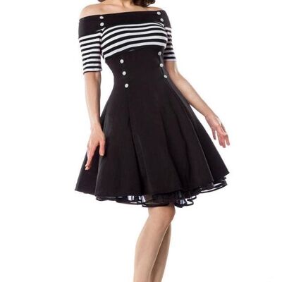 Vintage Dress - black/white/stripe (SKU: 50006-242)