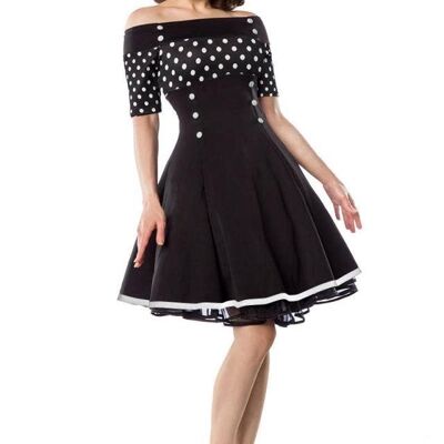 Robe Vintage - noir/blanc/pois (SKU: 50006-241)