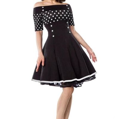 Vintage-Kleid - schwarz/weiß/dots (SKU: 50006-241)