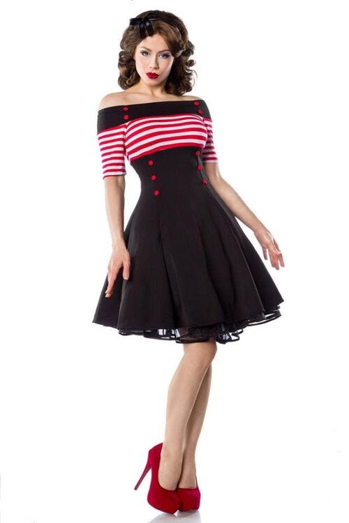Vintage-Kleid - schwarz/rot/weiß (SKU: 50001-059)
