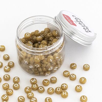 Pot perles lettres – Or (250056)