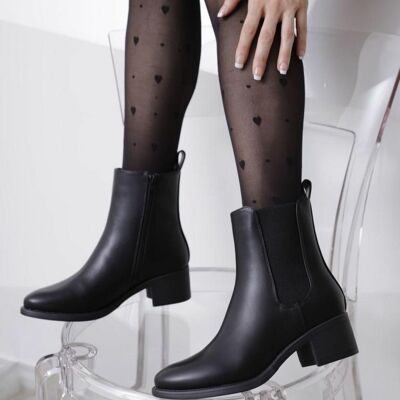ECO-LEATHER-BLACK ANKLE BOOT