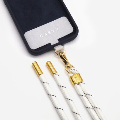 ROYAL WHITE universal cord: adaptable to any phone case, to carry your phone over your shoulder